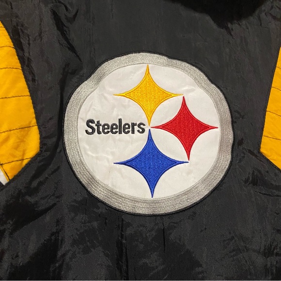Vintage Starter Black Pittsburgh Steelers Pullover Parka Jacket - Picture 6 of 9